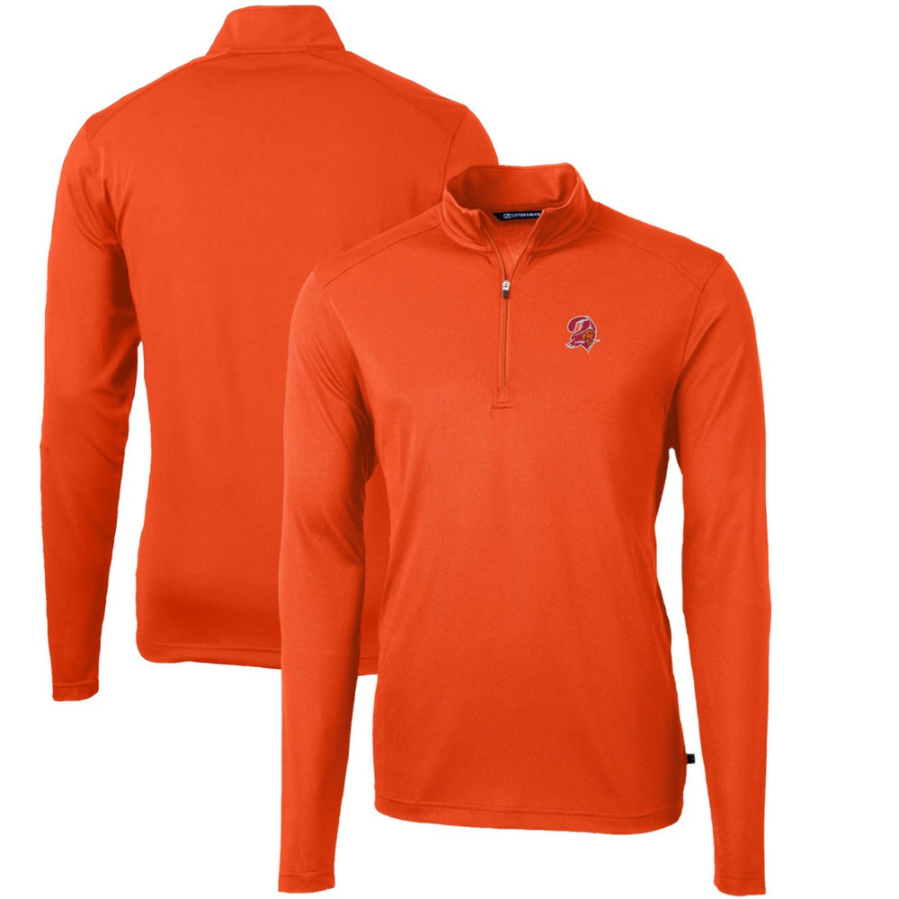 Tampa Bay Buccaneers Cutter & Buck Throwback Logo Virtue Eco Pique Recycled Quarter-Zip Pullover Top - Orange online