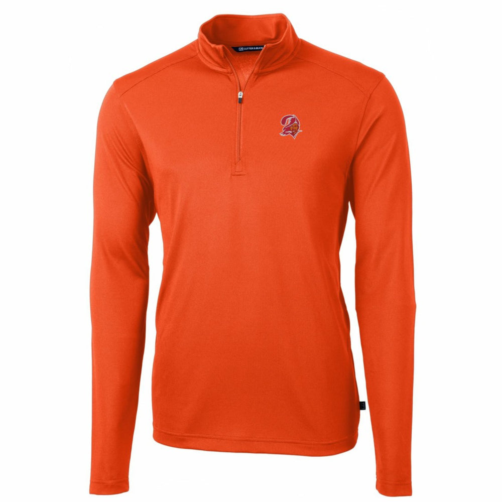 Tampa Bay Buccaneers Cutter & Buck Throwback Logo Virtue Eco Pique Recycled Quarter-Zip Pullover Top - Orange online