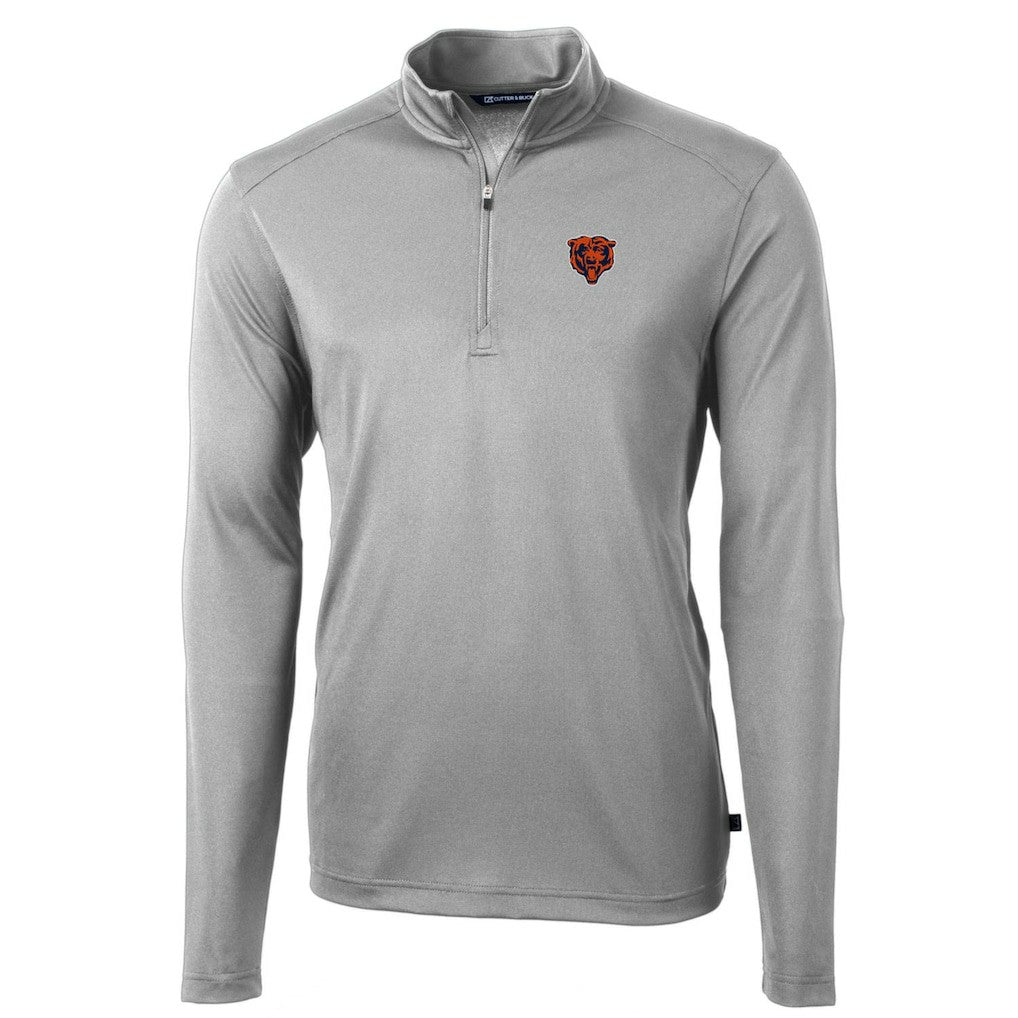 Chicago Bears Cutter & Buck Throwback Logo Virtue Eco Pique Recycled Quarter-Zip Pullover Top - Gray discount