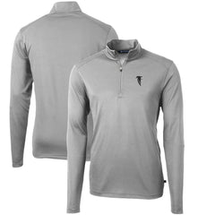 Atlanta Falcons Cutter & Buck Throwback Logo Virtue Eco Pique Recycled Quarter-Zip Pullover Top - Gray on sale