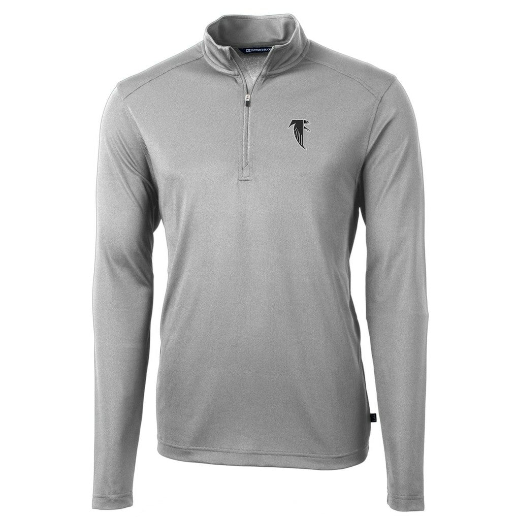 Atlanta Falcons Cutter & Buck Throwback Logo Virtue Eco Pique Recycled Quarter-Zip Pullover Top - Gray on sale