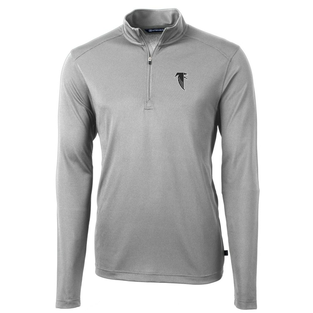 Atlanta Falcons Cutter & Buck Throwback Logo Virtue Eco Pique Recycled Quarter-Zip Pullover Top - Gray on sale
