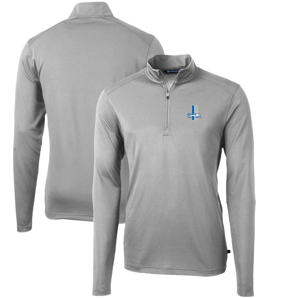 Detroit Lions Cutter & Buck Throwback Logo Virtue Eco Pique Recycled Quarter-Zip Pullover Top - Gray sale