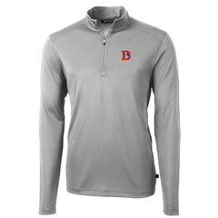Denver Broncos Cutter & Buck Throwback Logo Virtue Eco Pique Recycled Quarter-Zip Pullover Top - Gray online