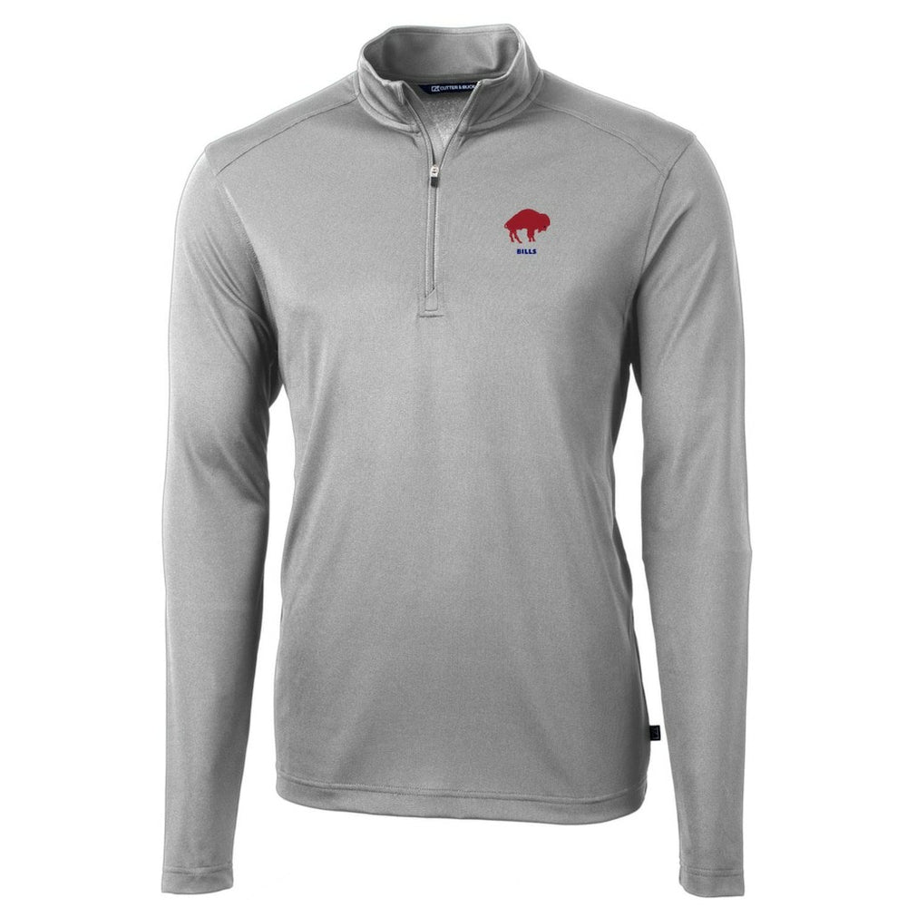 Buffalo Bills Cutter & Buck Throwback Logo Virtue Eco Pique Recycled Quarter-Zip Pullover Top - Gray cheap