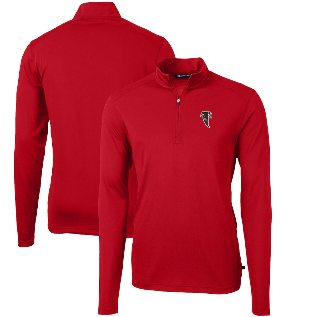Atlanta Falcons Cutter & Buck Throwback Logo Virtue Eco Pique Recycled Quarter-Zip Pullover Top - Red sale
