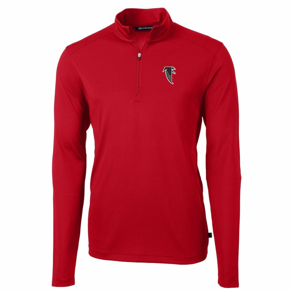 Atlanta Falcons Cutter & Buck Throwback Logo Virtue Eco Pique Recycled Quarter-Zip Pullover Top - Red sale