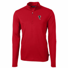 Atlanta Falcons Cutter & Buck Throwback Logo Virtue Eco Pique Recycled Quarter-Zip Pullover Top - Red sale