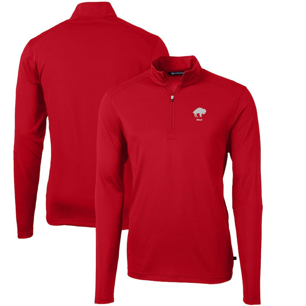 Buffalo Bills Cutter & Buck Throwback Logo Virtue Eco Pique Recycled Quarter-Zip Pullover Top - Red outlet