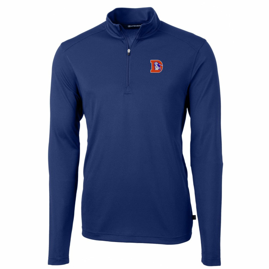 Denver Broncos Cutter & Buck Throwback Logo Virtue Eco Pique Recycled Quarter-Zip Pullover Top - Royal cheap