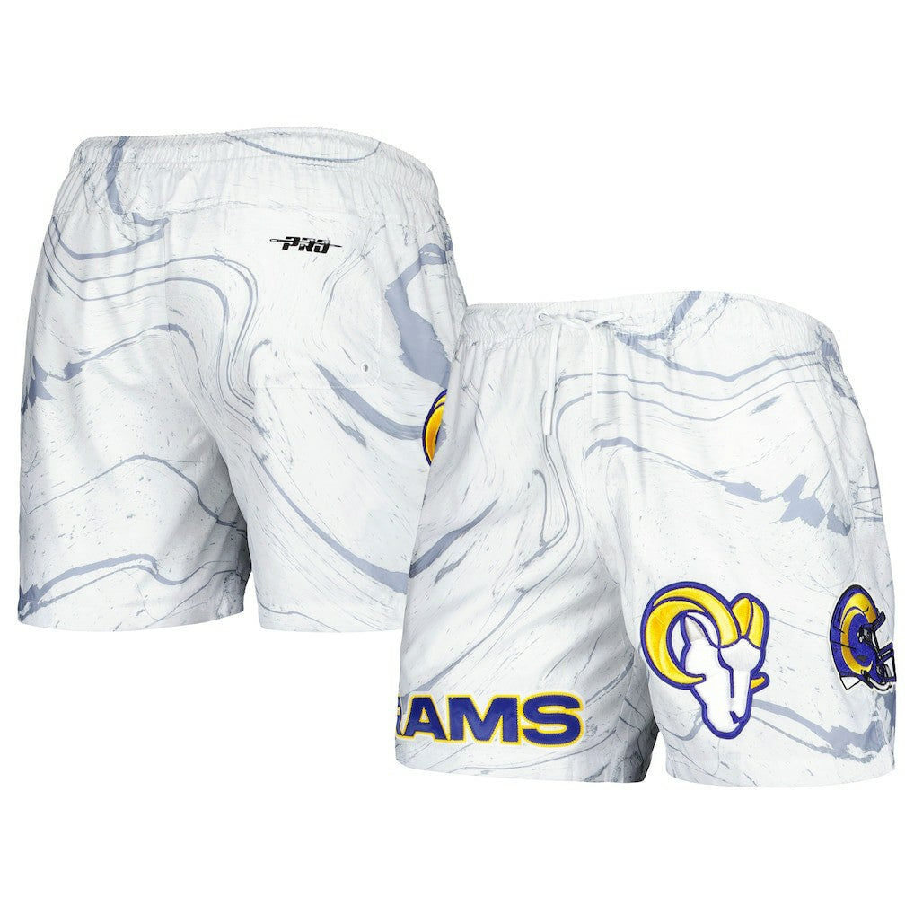 Los Angeles Rams Pro Standard Allover Marble Print Shorts - White discount