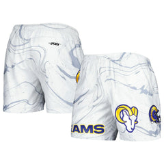 Los Angeles Rams Pro Standard Allover Marble Print Shorts - White discount