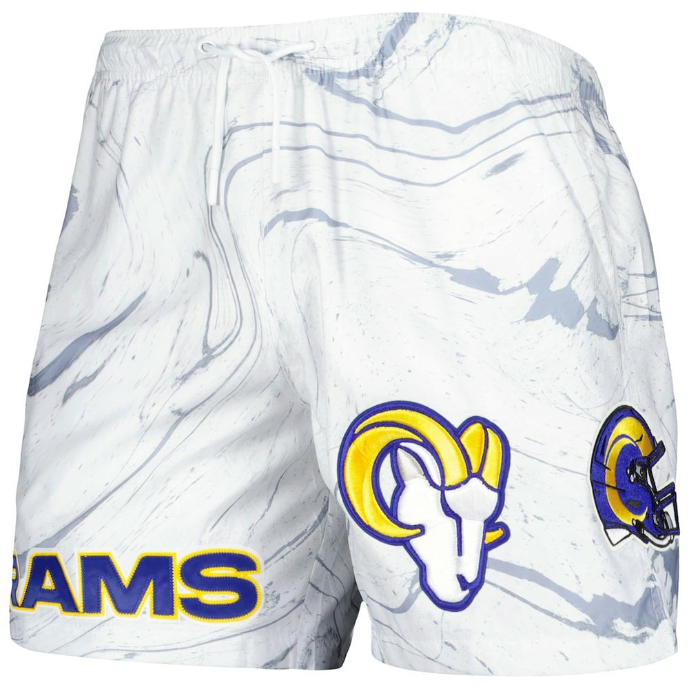 Los Angeles Rams Pro Standard Allover Marble Print Shorts - White discount