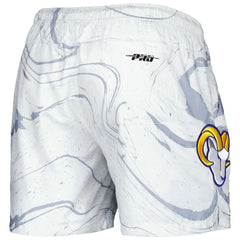 Los Angeles Rams Pro Standard Allover Marble Print Shorts - White discount