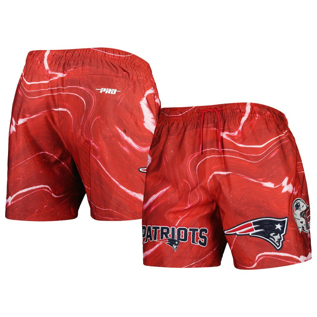 New England Patriots Pro Standard Allover Marble Print Shorts - Red on sale