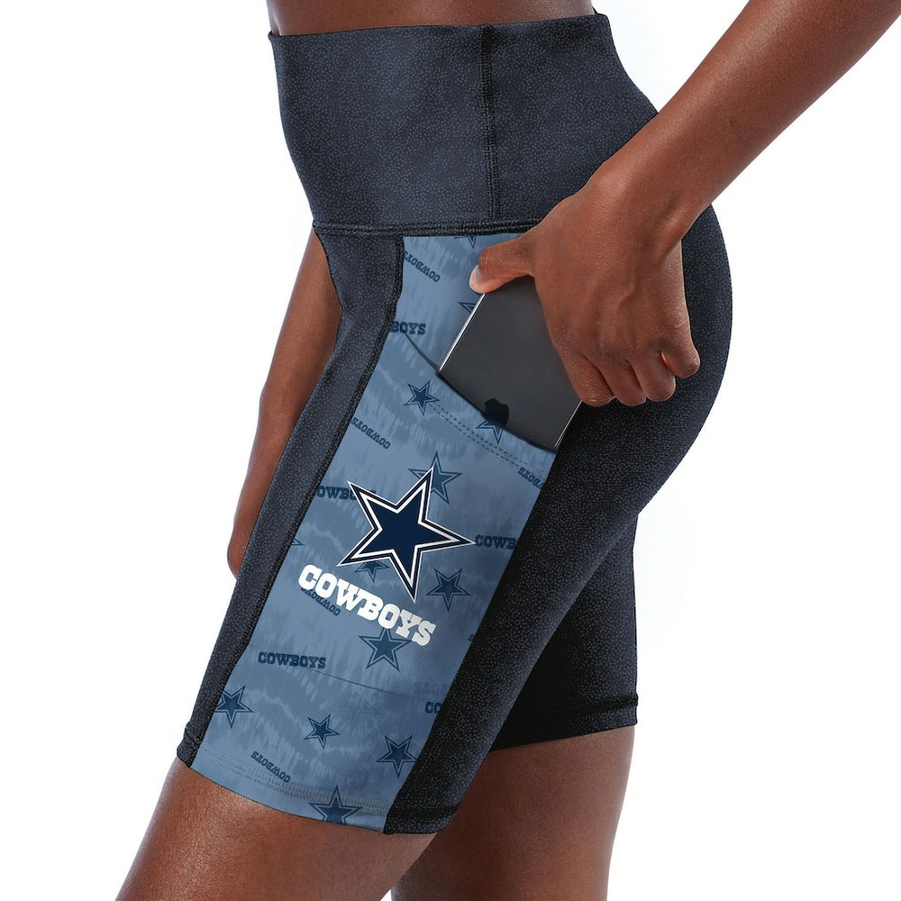 Dallas Cowboys Certo Women's High Waist Two-Pocket Biker Shorts - Navy for sale