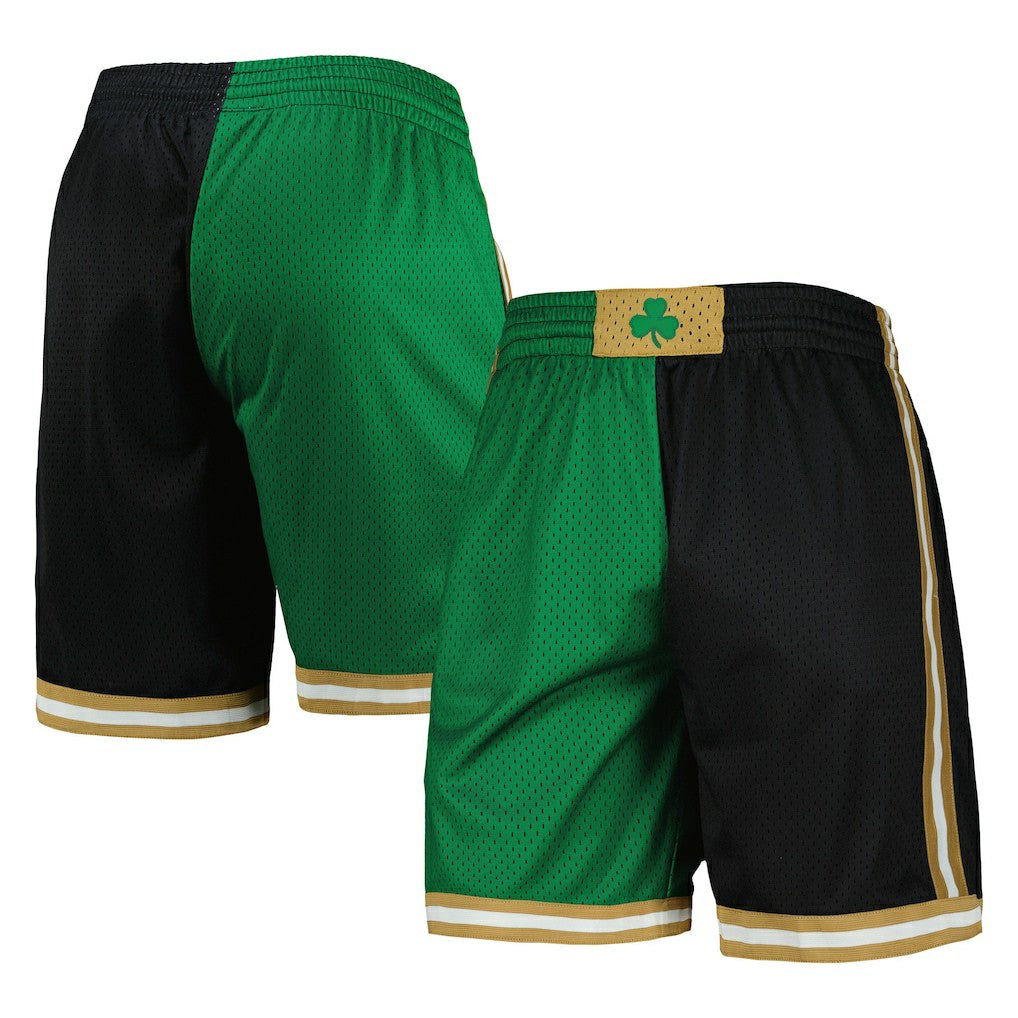 Boston Celtics Hardwood Classics 2007 Split Swingman Shorts - Kelly Green/Black online