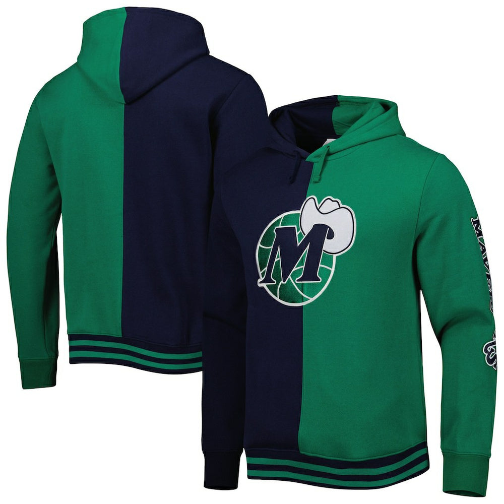 Dallas Mavericks Hardwood Classics Split Pullover Hoodie sale - Navy/Green shop