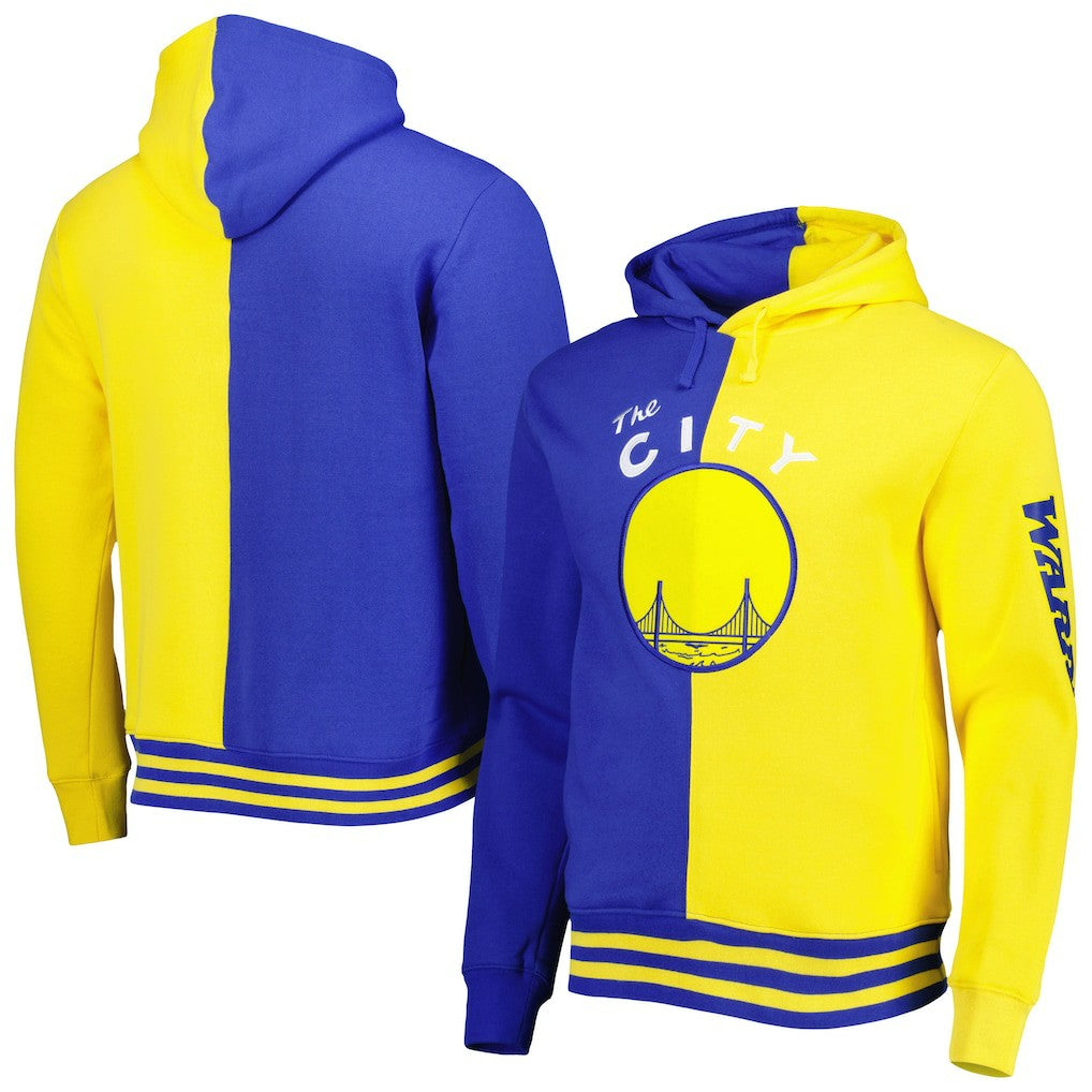 Golden State Warriors Hardwood Classics Split Pullover Hoodie sale - Royal/Gold cheap