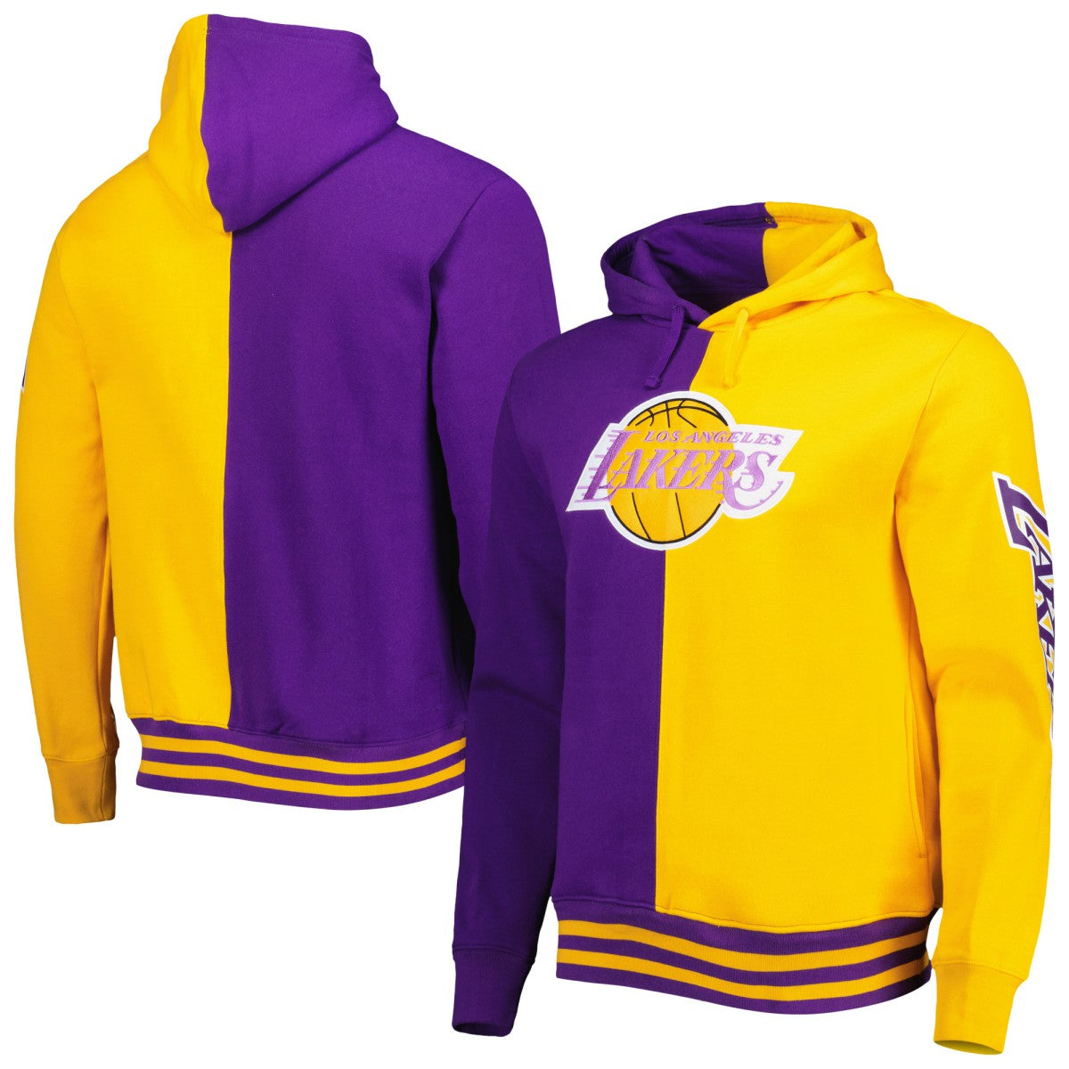 Los Angeles Lakers Hardwood Classics Split Pullover Hoodie - Purple/Gold on sale