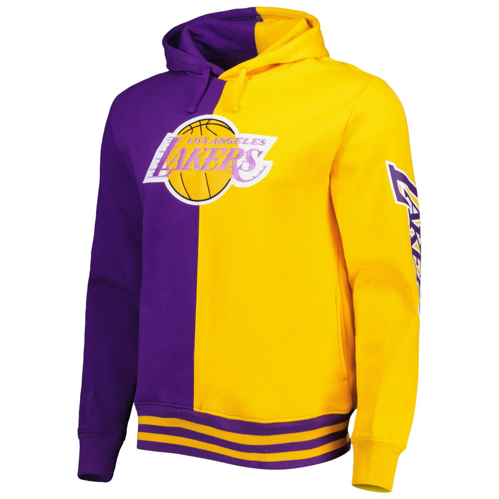 Los Angeles Lakers Hardwood Classics Split Pullover Hoodie - Purple/Gold on sale