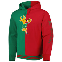 Milwaukee Bucks Hardwood Classics Split Pullover Hoodie - Green/Red cheap