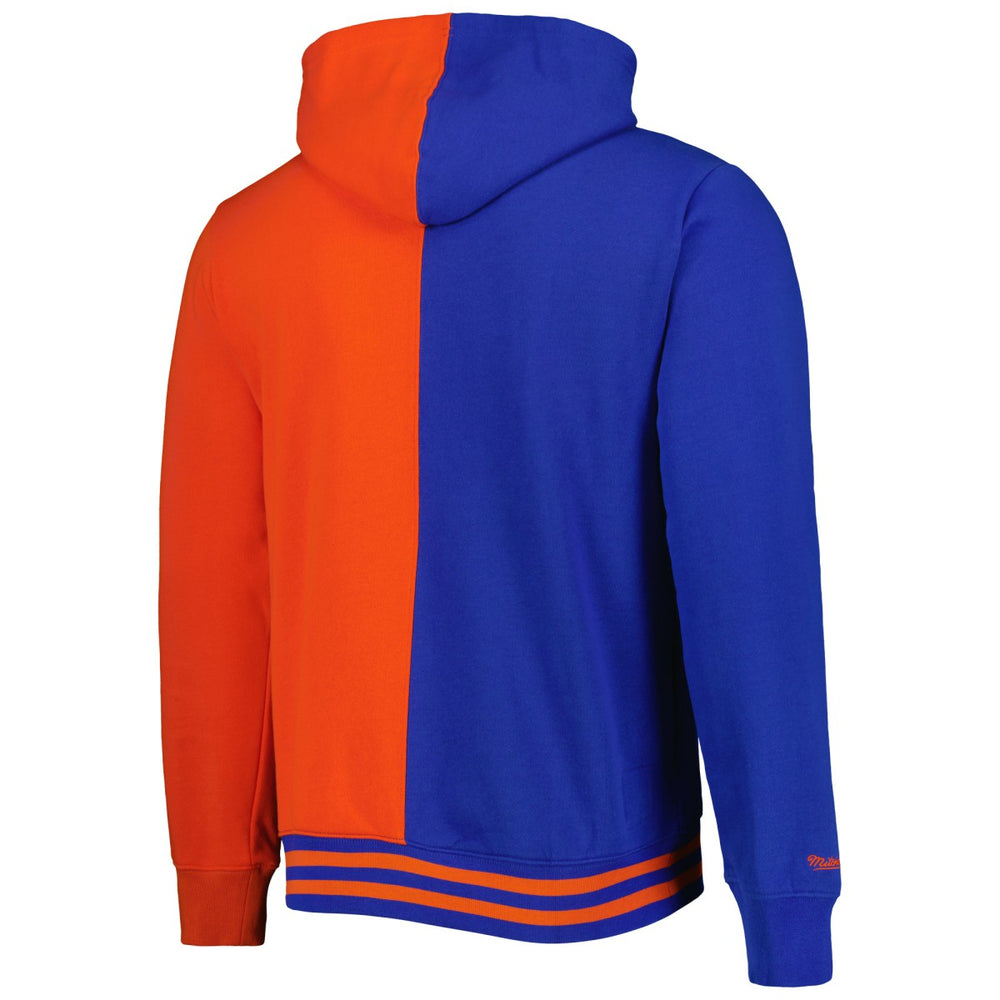 New York Knicks Hardwood Classics Split Pullover Hoodie - Blue/Orange shop