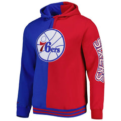 Philadelphia 76ers Hardwood Classics Split Pullover Hoodie - Royal/Red cheap