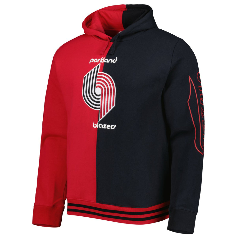 Portland Trail Blazers Hardwood Classics Split Pullover Hoodie - Red/Black shop