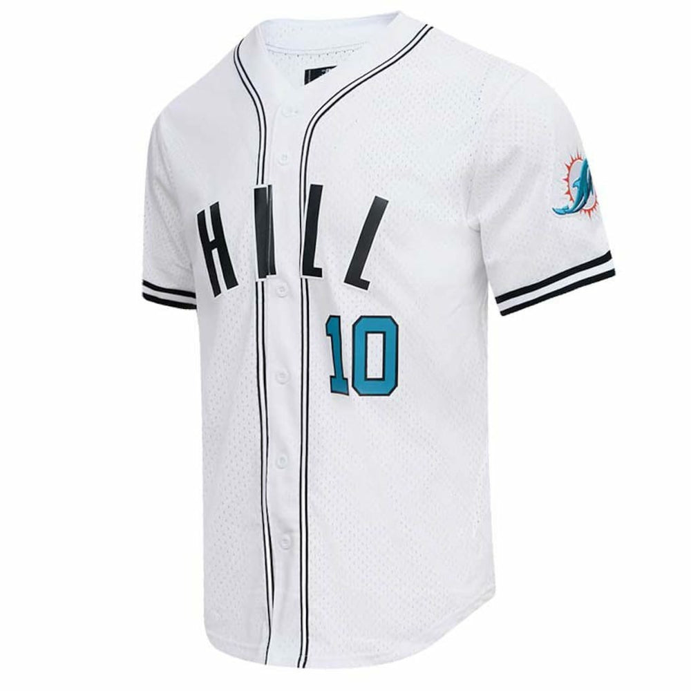 Tyreek Hill Miami Dolphins Pro Standard Mesh Baseball Button-Up T-Shirt - White sale