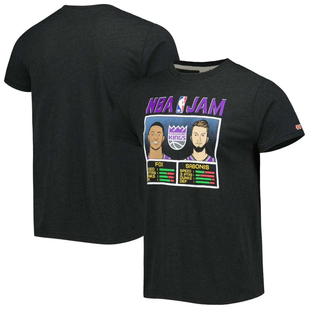 De'Aaron Fox & Domantas Sabonis Sacramento Kings Homage NBA Jam Tri-Blend T-Shirt - Charcoal shop