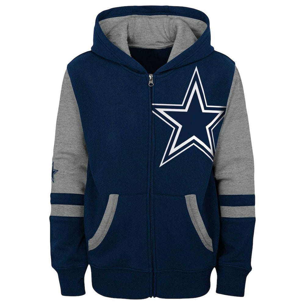 Dallas Cowboys Youth Colorblock Full-Zip Hoodie - Navy outlet