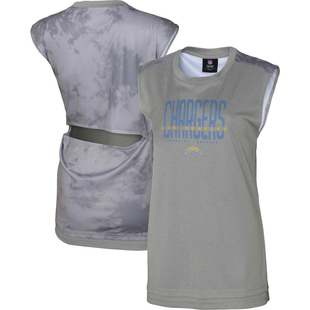 Los Angeles Chargers Women's No Sweat Tank Top - Gray on sale