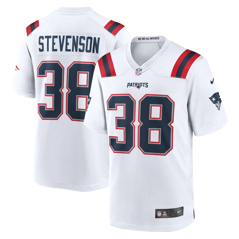 Rhamondre Stevenson New England Patriots Game Player Jersey - White for sale