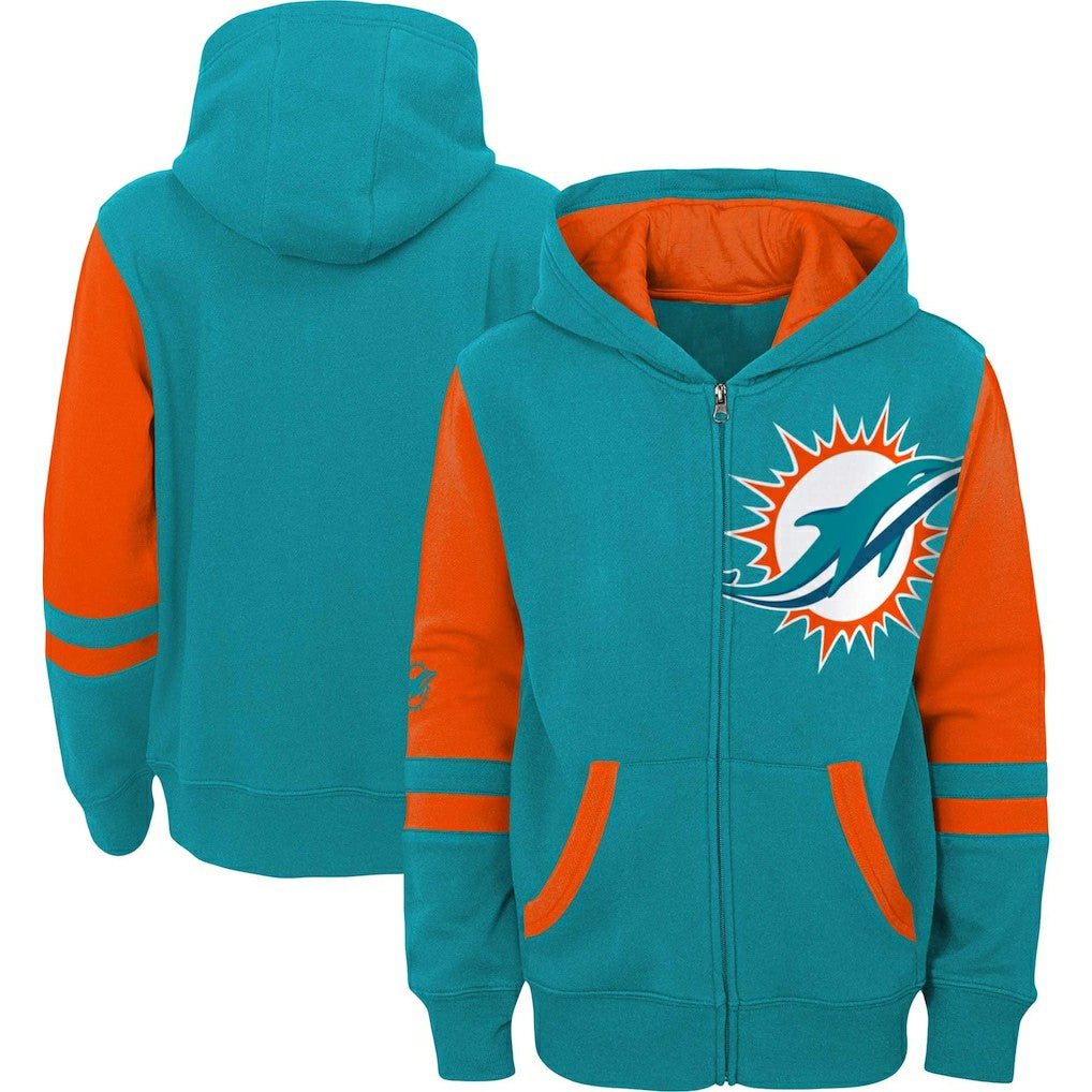 Miami Dolphins Preschool Stadium Color Block Full-Zip Hoodie - Aqua outlet