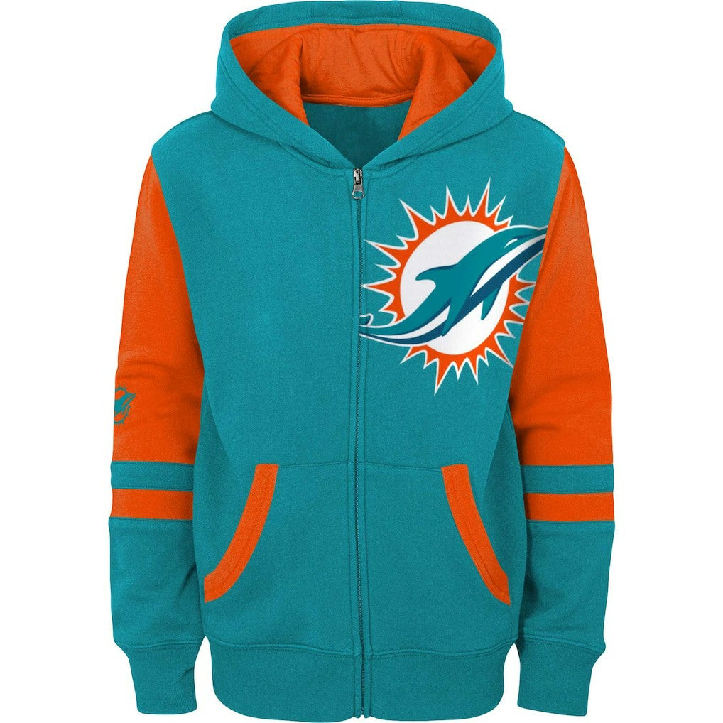 Miami Dolphins Preschool Stadium Color Block Full-Zip Hoodie - Aqua outlet