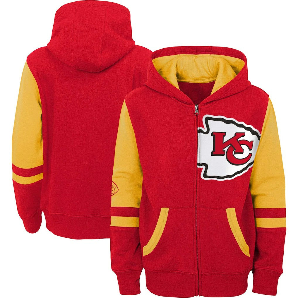 Kansas City Chiefs Youth Colorblock Full-Zip Hoodie - Red on sale