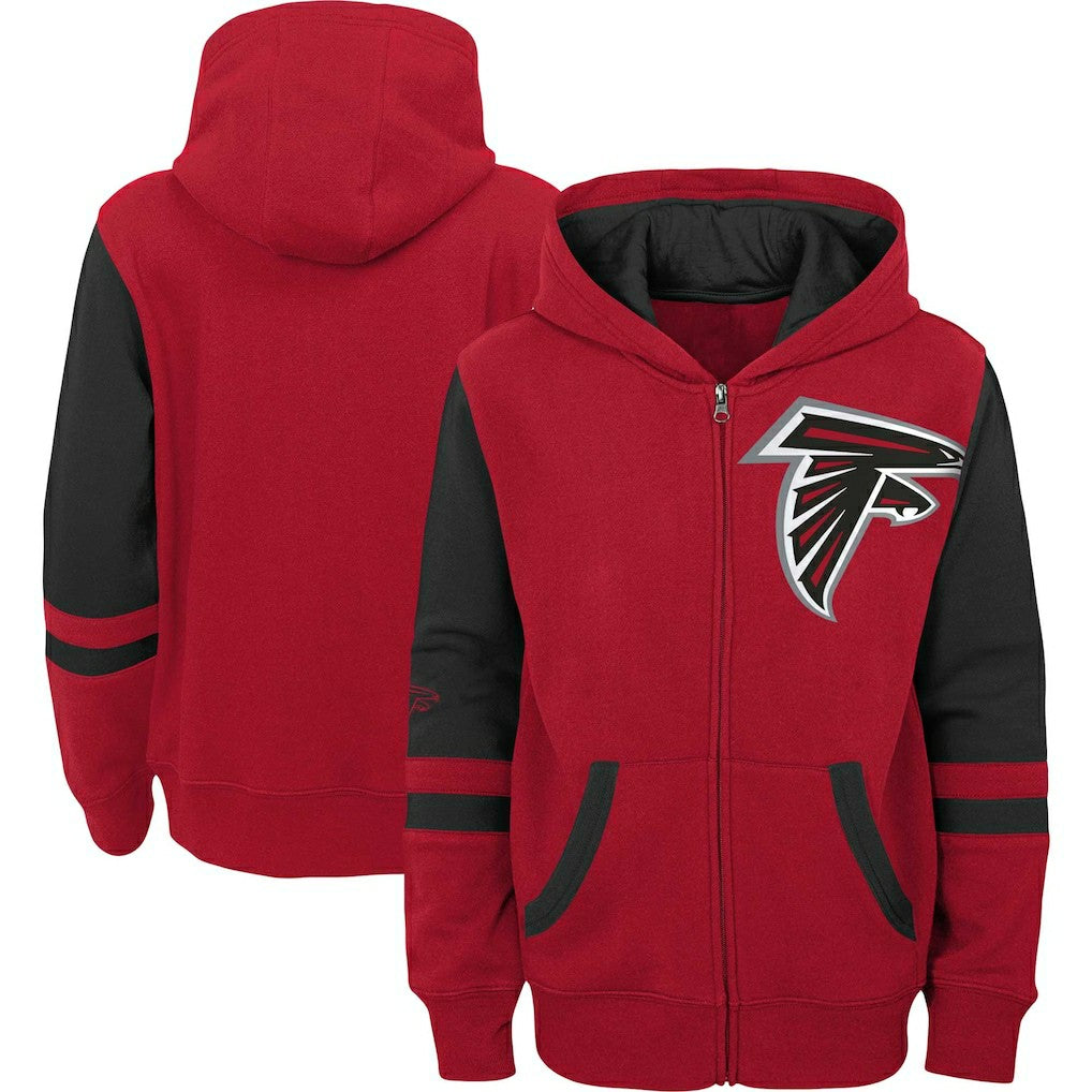 Atlanta Falcons Youth Colorblock Full-Zip Hoodie - Red cheap