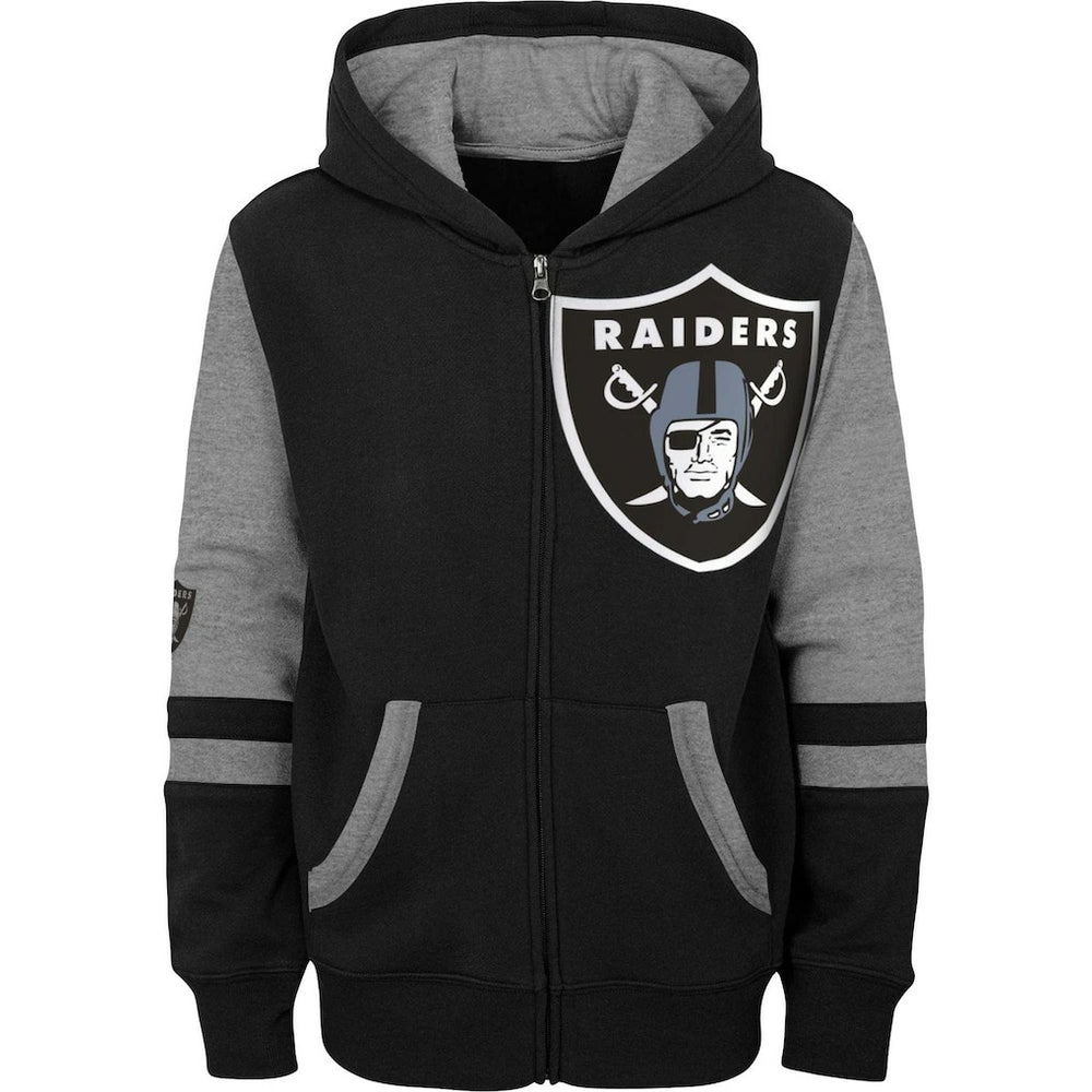 Las Vegas Raiders Youth Colorblock Full-Zip Hoodie - Black online