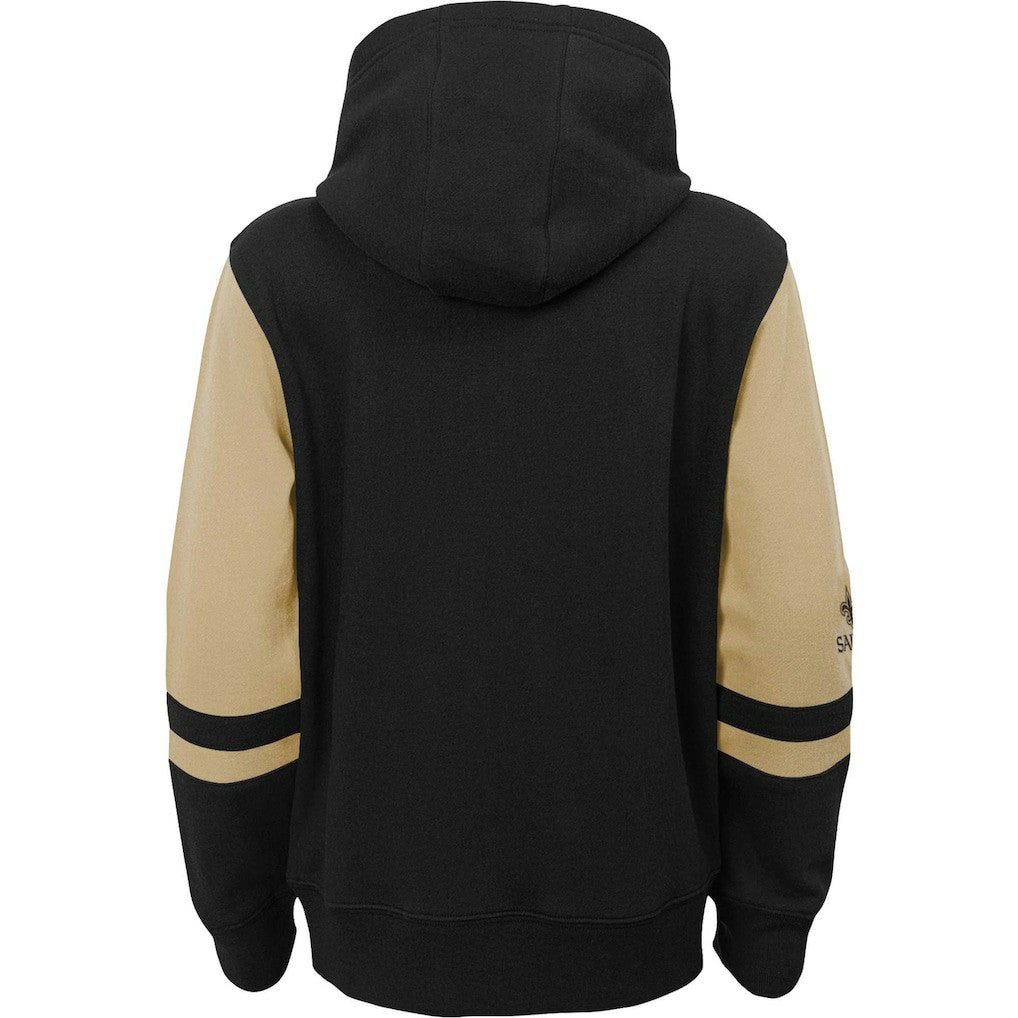 New Orleans Saints Youth Colorblock Full-Zip Hoodie - Black sale