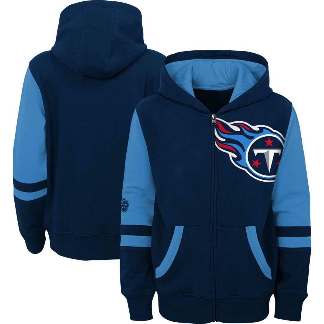 Tennessee Titans Youth Colorblock Full-Zip Hoodie - Navy on sale