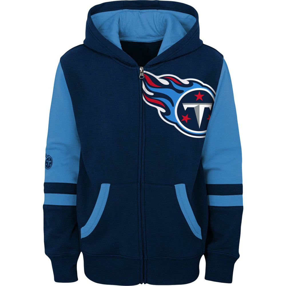 Tennessee Titans Youth Colorblock Full-Zip Hoodie - Navy on sale
