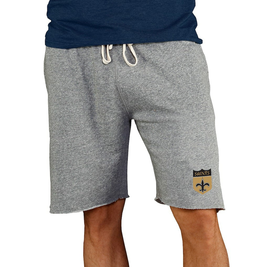 New Orleans Saints Concepts Sport Throwback Logo Mainstream Terry Shorts - Gray sale