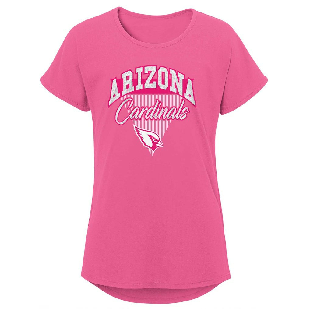Arizona Cardinals Girls Youth Playtime Dolman T-Shirt - Pink on sale
