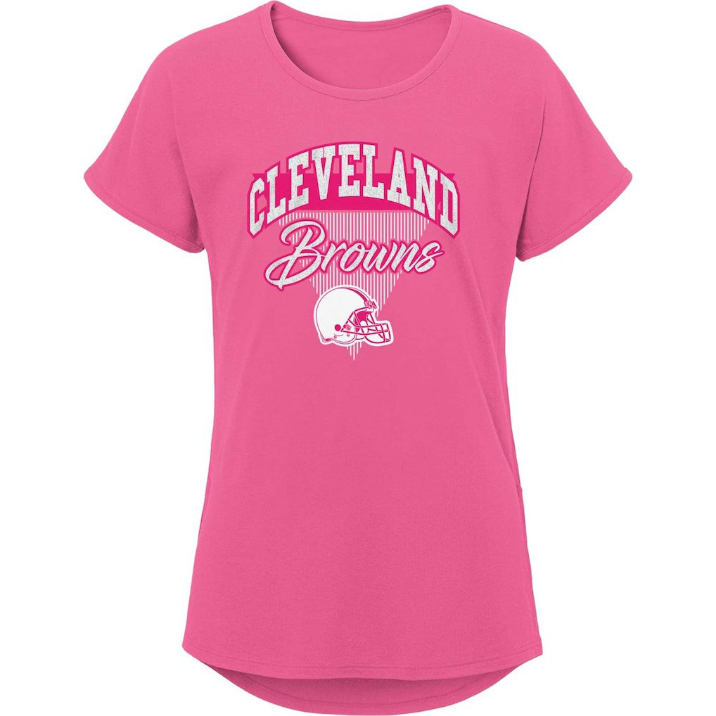 Cleveland Browns Girls Youth Playtime Dolman T-Shirt - Pink on sale