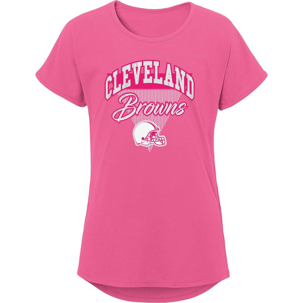Cleveland Browns Girls Youth Playtime Dolman T-Shirt - Pink on sale