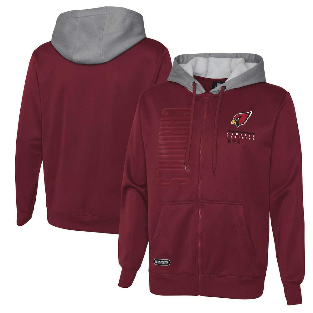 Arizona Cardinals Combine Authentic Field Play Full-Zip Hoodie Sweatshirt - Cardinal sale