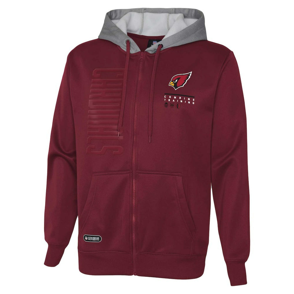 Arizona Cardinals Combine Authentic Field Play Full-Zip Hoodie Sweatshirt - Cardinal sale