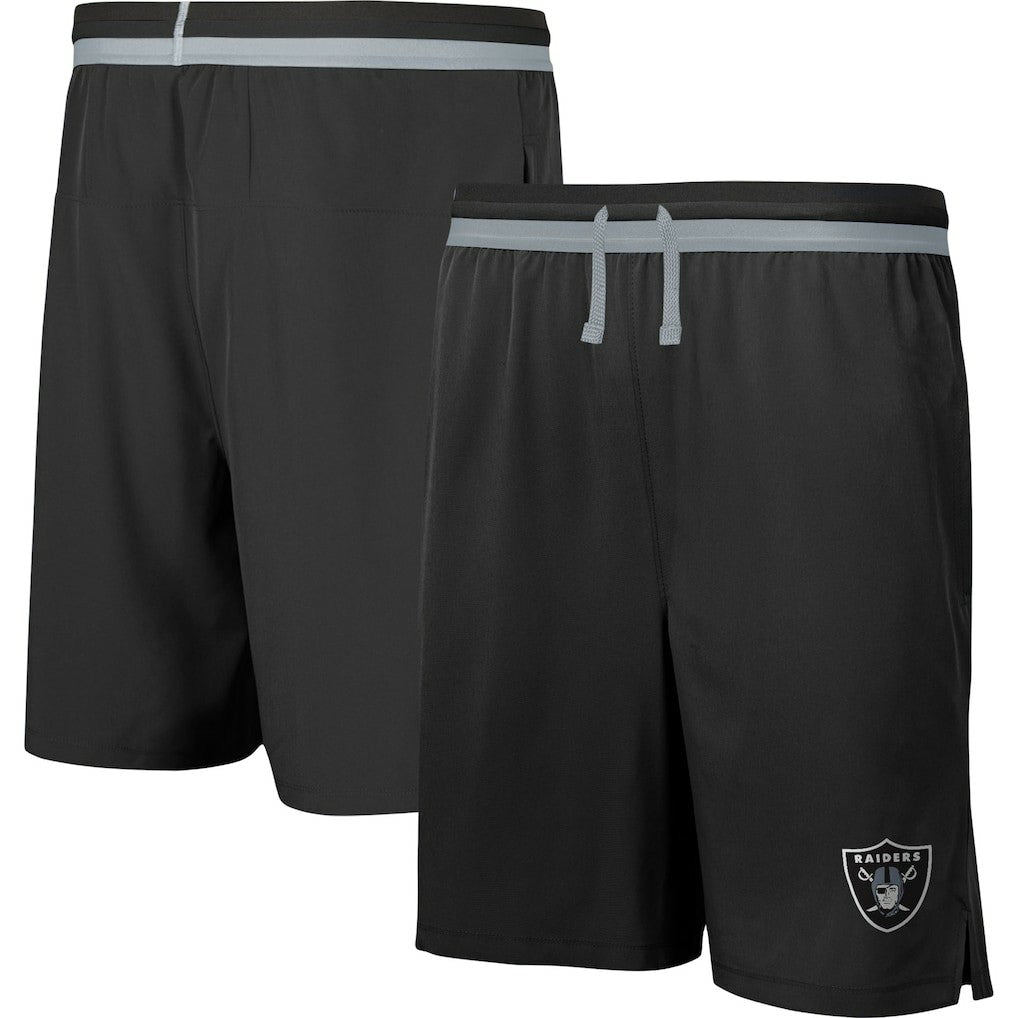 Las Vegas Raiders Cool Down Tri-Color Elastic Training Shorts - Black cheap