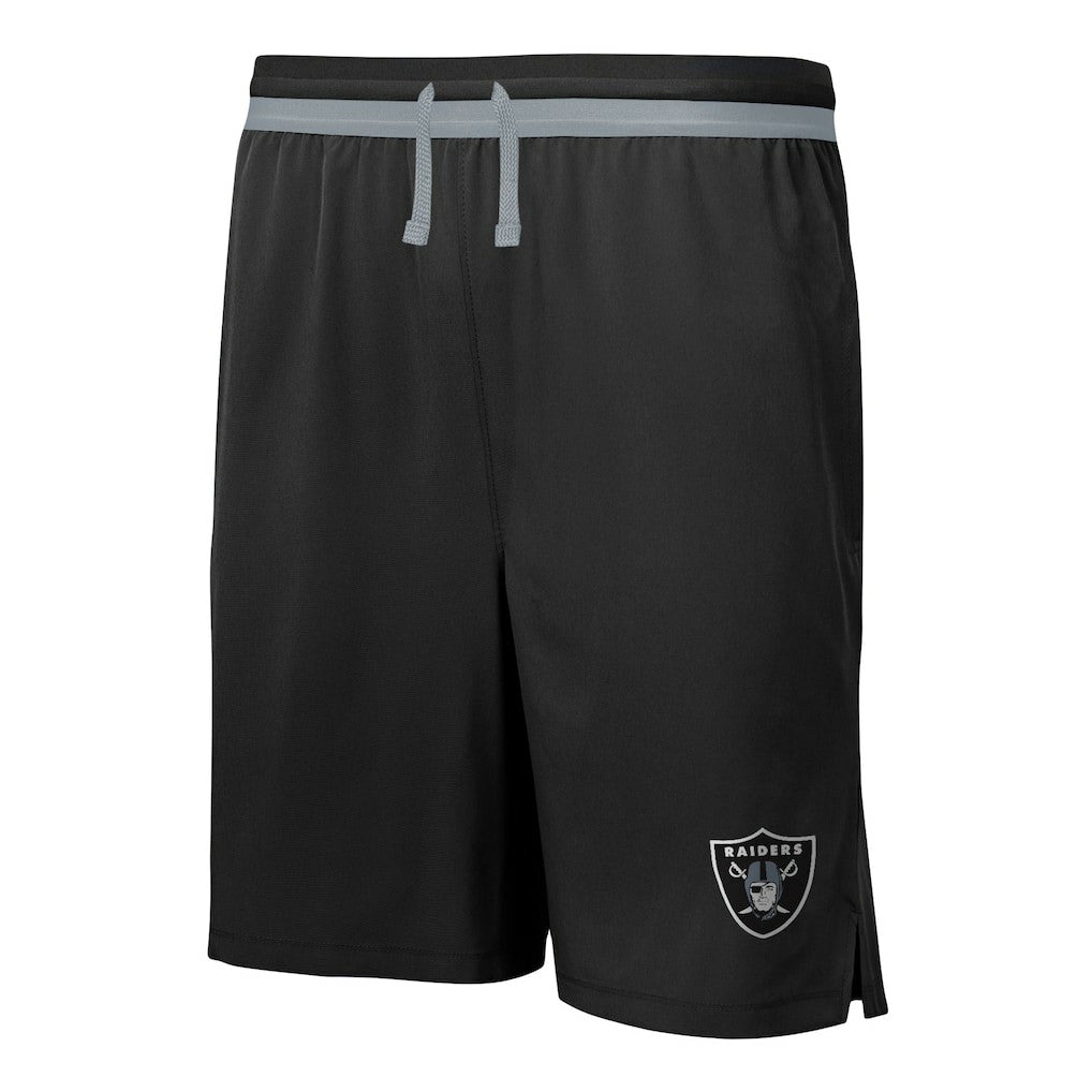 Las Vegas Raiders Cool Down Tri-Color Elastic Training Shorts - Black cheap
